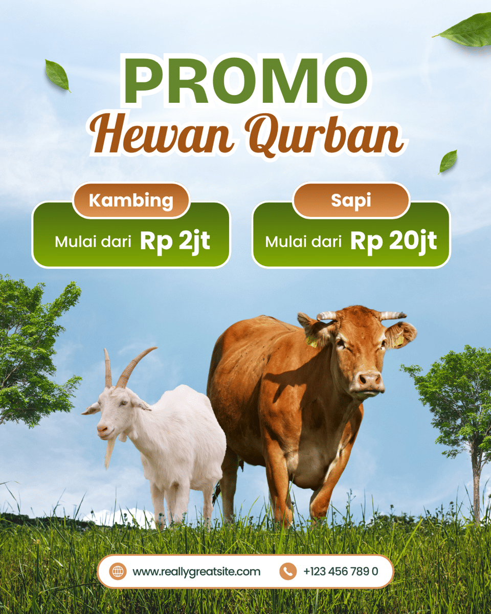 Contoh poster Qurban Idul Adha 2026 yang simpel