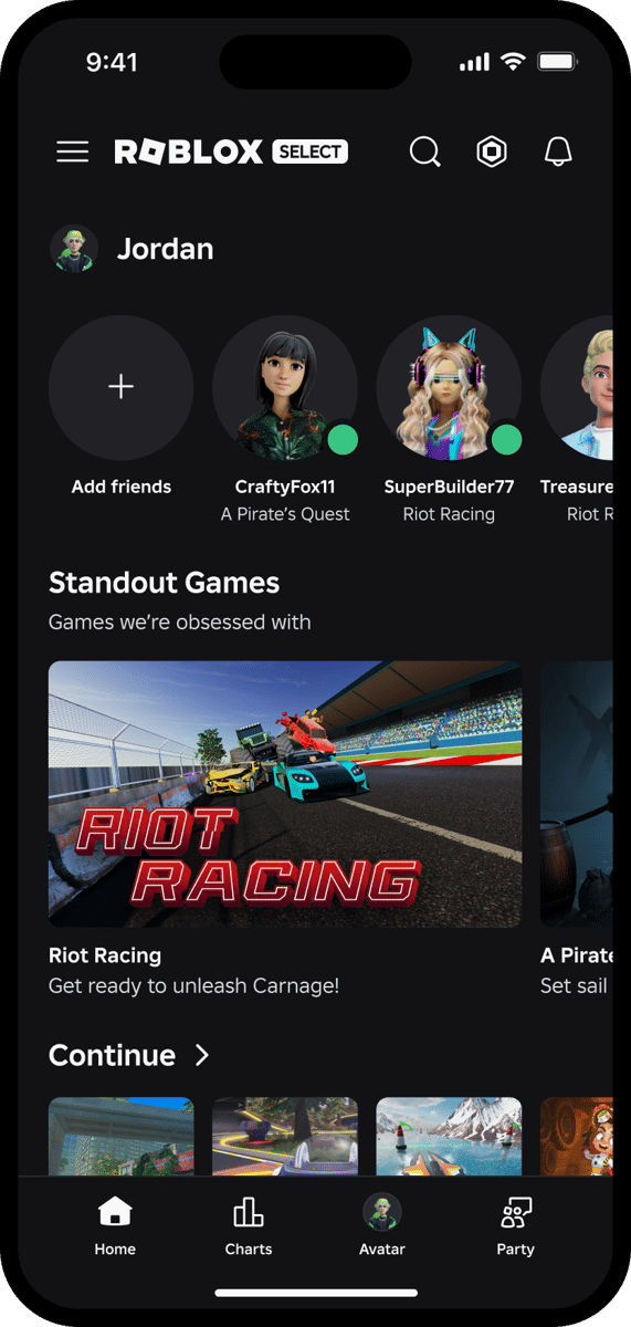 Tampilan Akun Roblox Select
