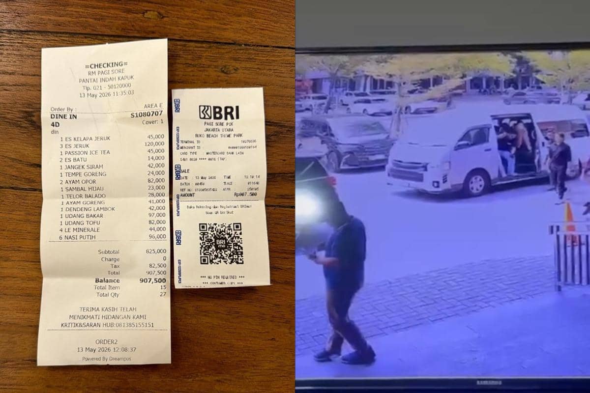Bukti pembayaran dan tangkapan layar turis Malaysia yang dituding tidak bayar makanan di Pagi Sore PIK