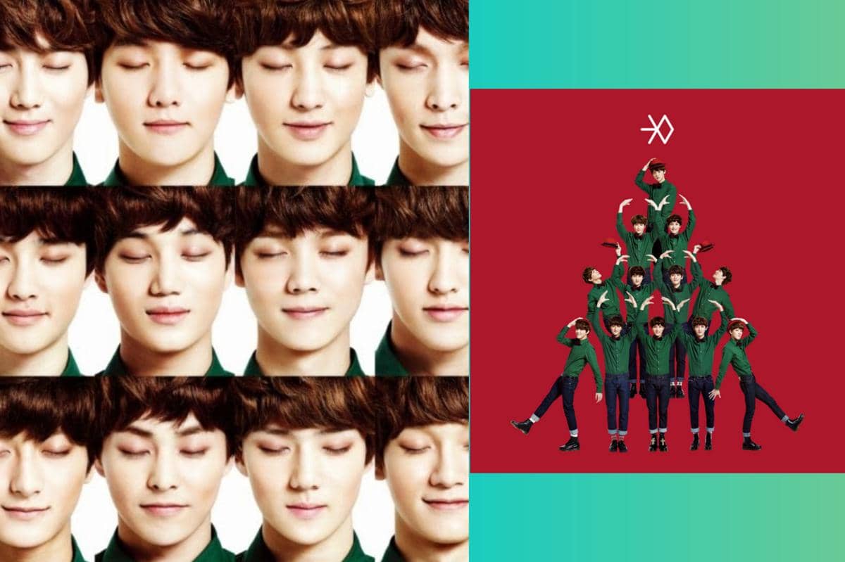 potret EXO dan cover digital untuk "The First Snow"