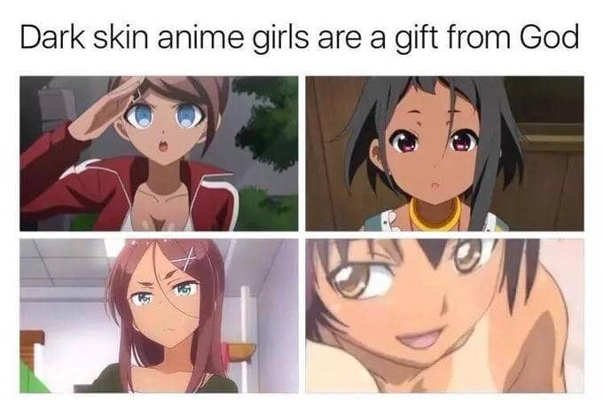 meme anime karakter berkulit gelap