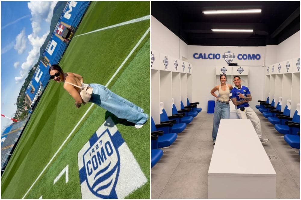 10 Potret Ganindra Bimo dan Andrea Dian ke Stadion Klub Como 1907