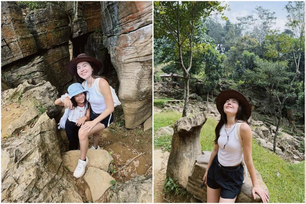 7 Potret Olivia Jensen Tracking ke Goa Agung Garunggang di Sentul