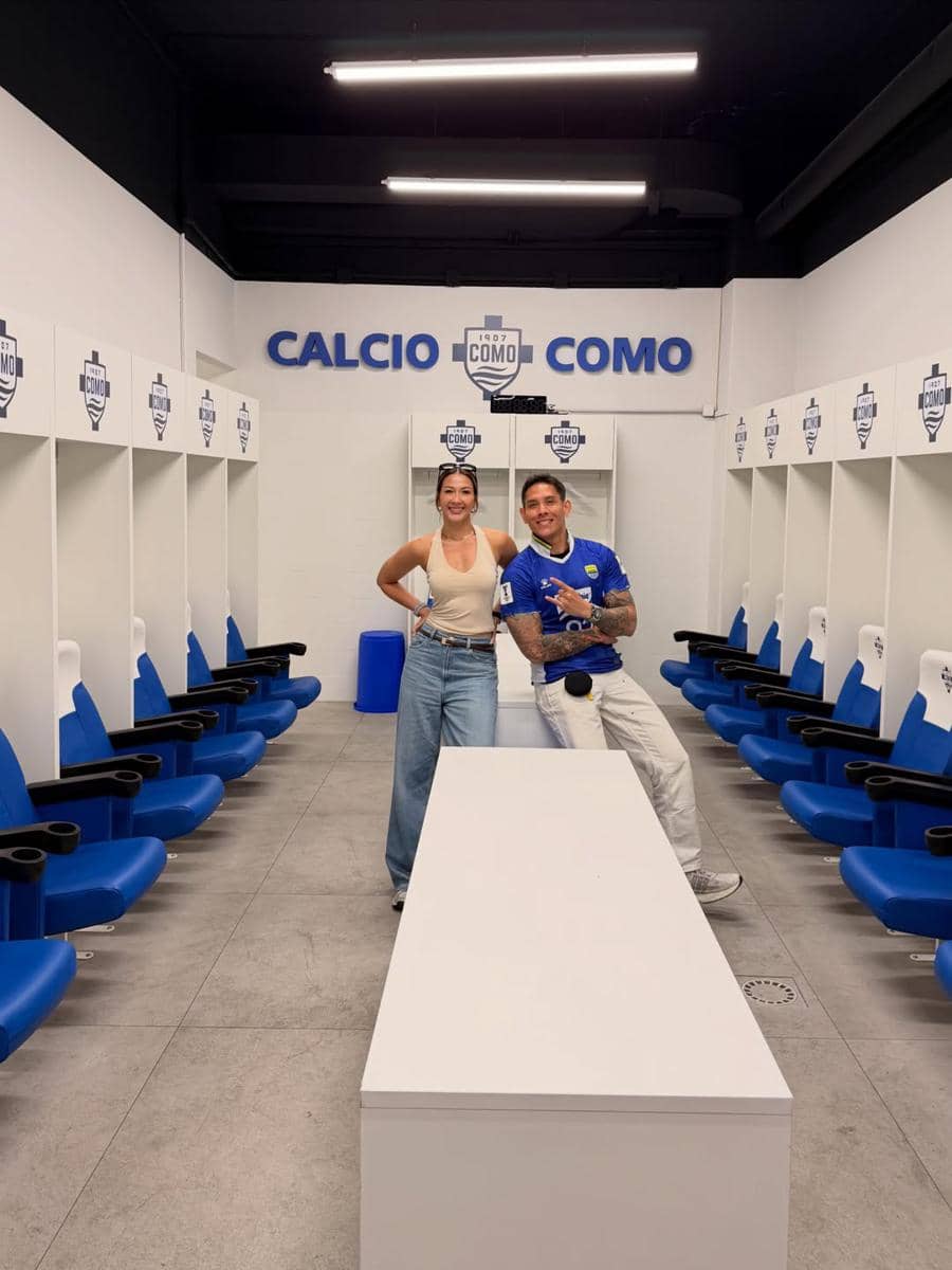 Ganindra Bimo dan Andrea Dian ke Stadion klub Como 1907