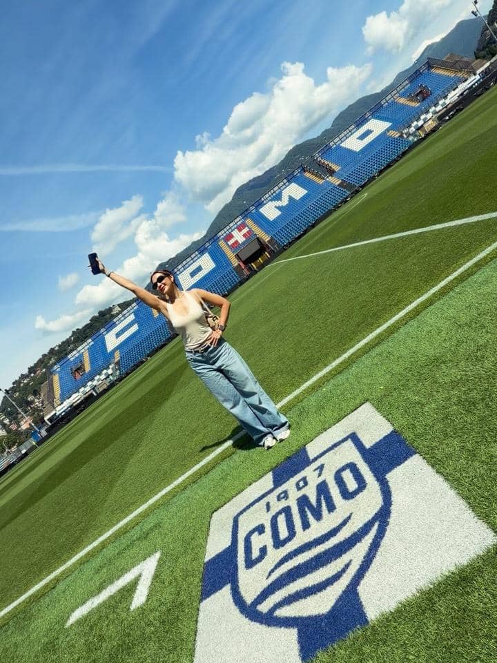Ganindra Bimo dan Andrea Dian ke Stadion klub Como 1907