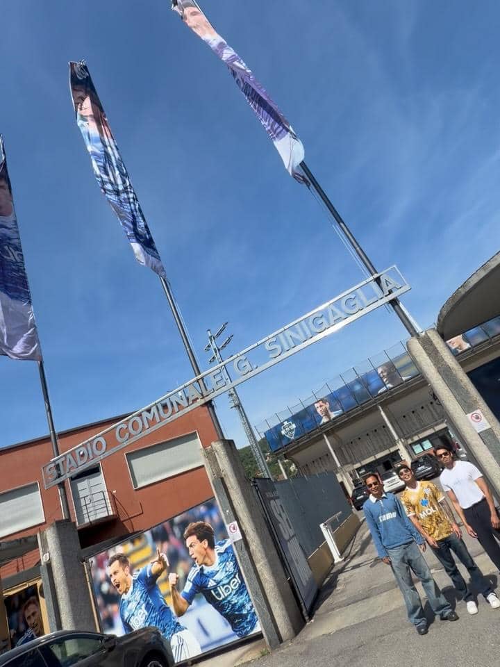 Ganindra Bimo dan Andrea Dian ke Stadion klub Como 1907