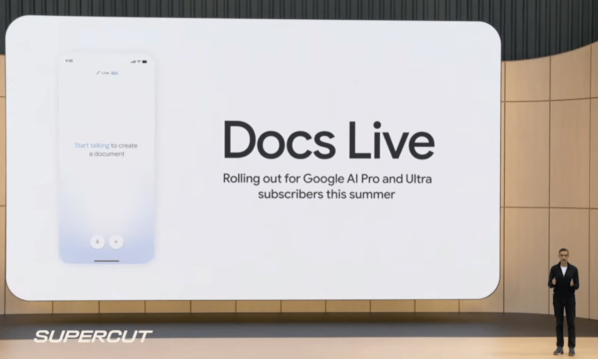 sesi presentasi dan demonstrasi Docs Live di Google I/O 2026