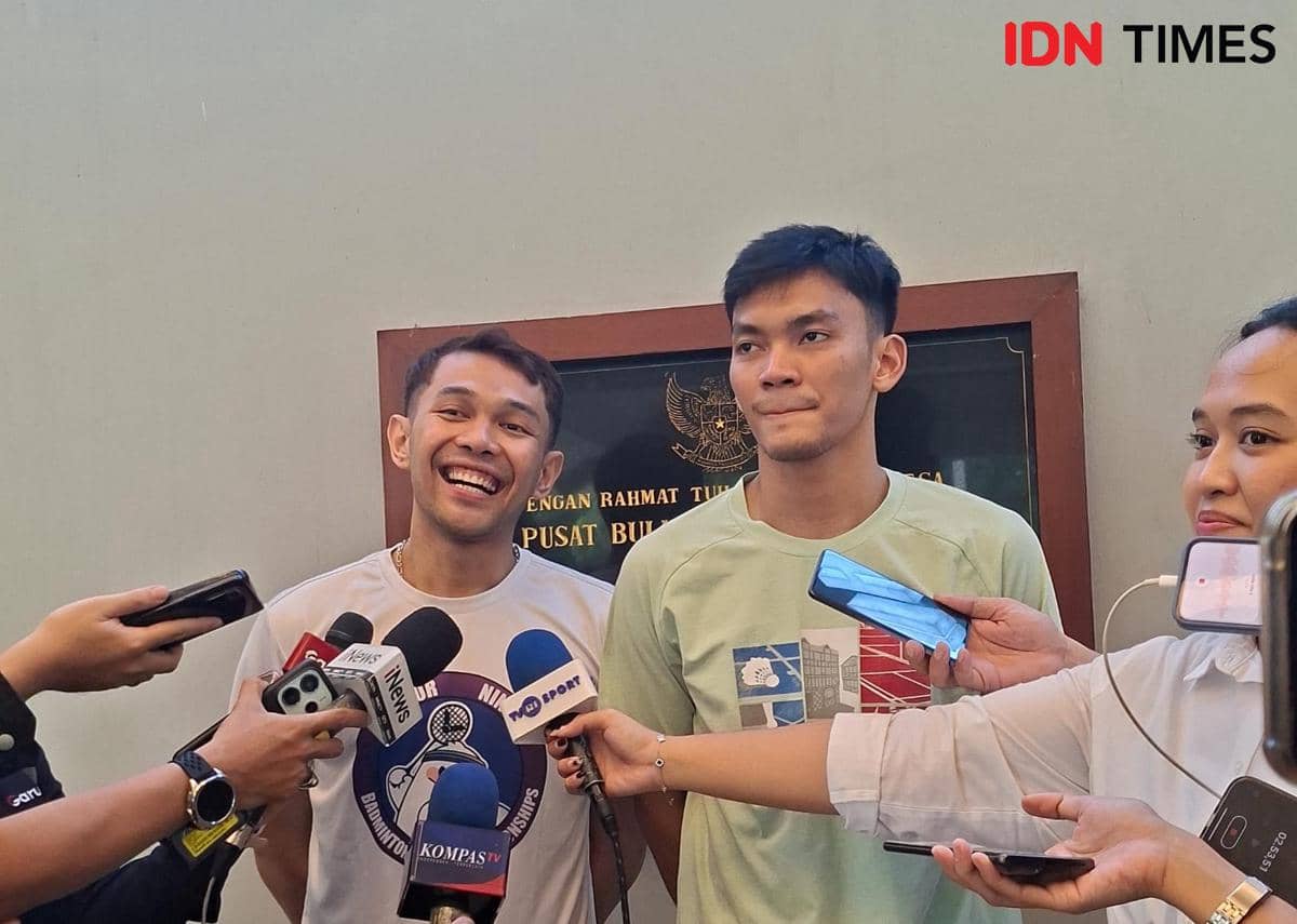 Fajar Alfian/Muhammad Shohibul Fikri di Pelatnas PBSI Cipayung (IDN Times/Margith Damanik)