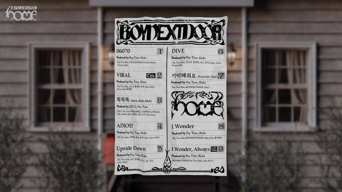 tracklist album HOME dari BOYNEXTDOOR
