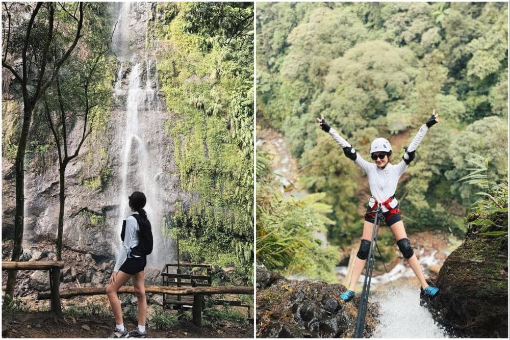 10 Potret Salshabilla Adriani Canyoneering di Curug Kembar