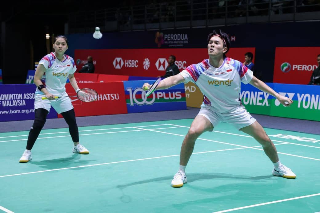 Adnan Maulana/Indah Cahya Sari Jamil di babak 32 besar Malaysia Masters 2026 (dok.PP PBSI)