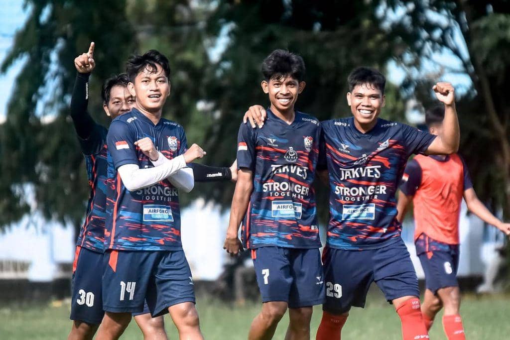 Para pemain klub Liga 4 asal Sulawesi Selatan, Makassar City FC.