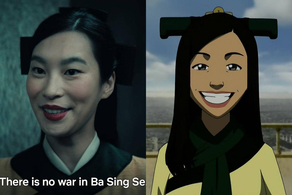 Perbandingan karakter Joo Dee versi live-action dari serial Netflix Avatar: The Last Airbender dengan versi animasinya.