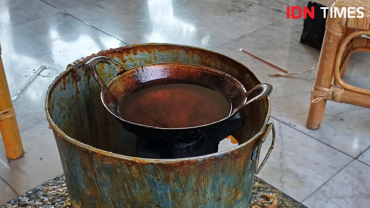 Potret lilin malam untuk membatik di Museum Tekstil, Jakarta Barat