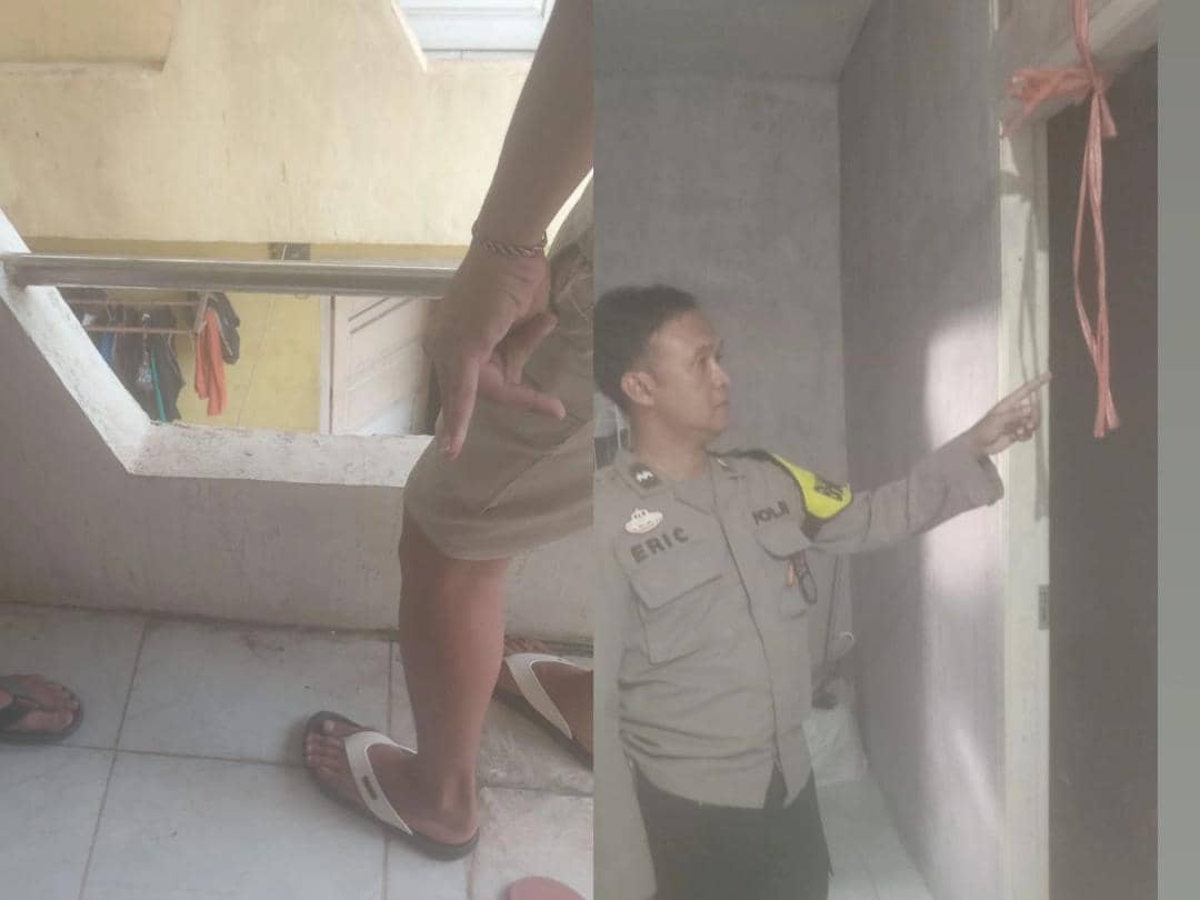 Polisi mengolah TKP lokasi penemuan jenazah di indekos DH
