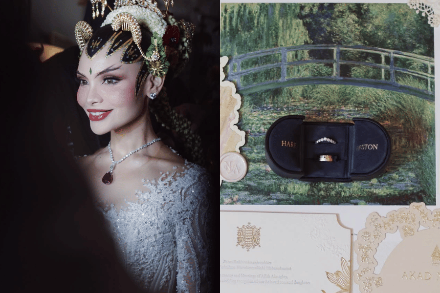 Detail Mewah di Akad Nikah Tengku Nadira, Pakai Kalung Berlian