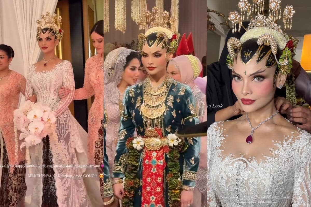 Busana dan Makeup Pernikahan Tengku Nadira, Pakai Paes Jogja