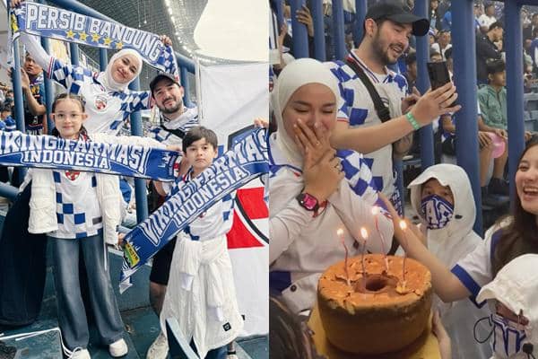 Momen Aryani Fitriana Dapat Kejutan Ultah ke-38 saat Nonton Persib