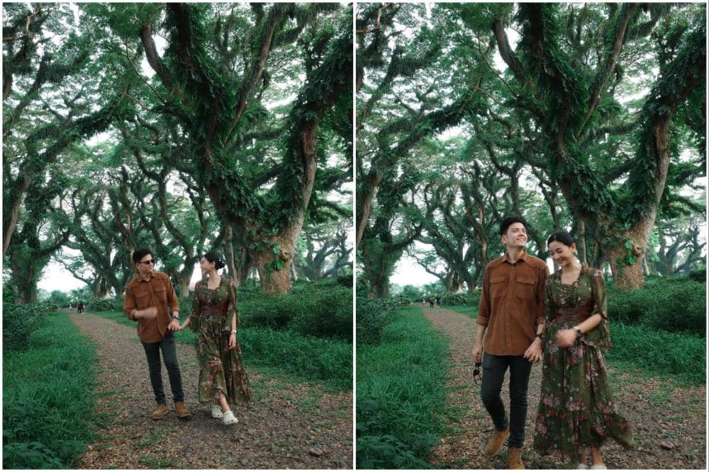 7 Potret Rendi Jhon dan Glenca Chysara Liburan ke Hutan Djawatan