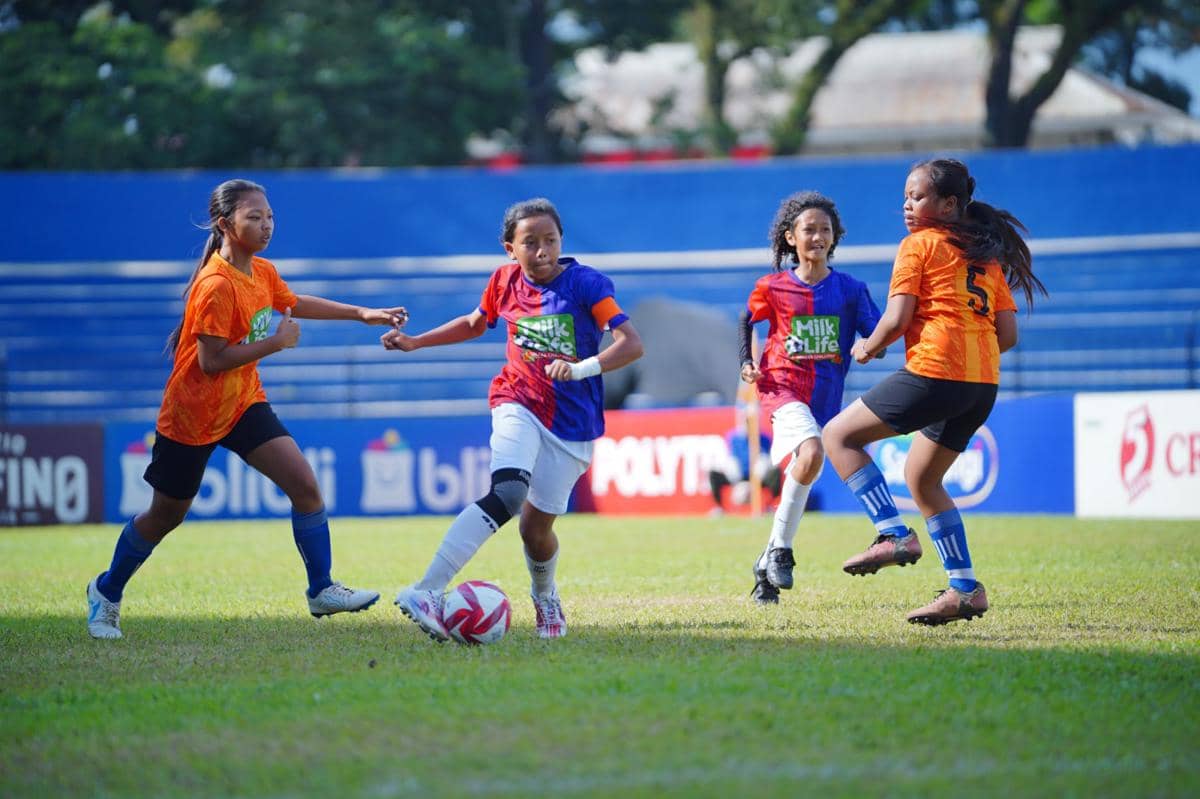 Aksi Adelice Maureen Hanum Faisal, Pemain SDN Lowokwaru 3 yang juga menjadi top skor dengan 36 gol di U-12