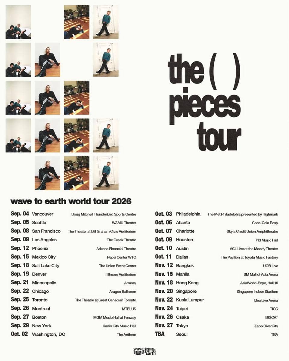 poster tur dunia wave to earth 'the pieces tour'