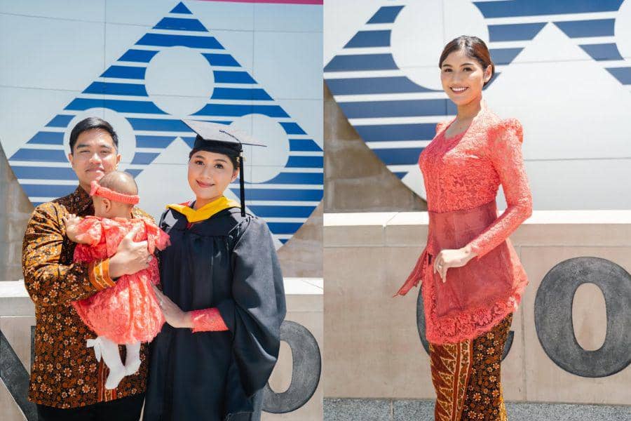 Gaya Erina Gudono saat Wisuda S2, Pakai Kebaya Karya Didiet Maulana