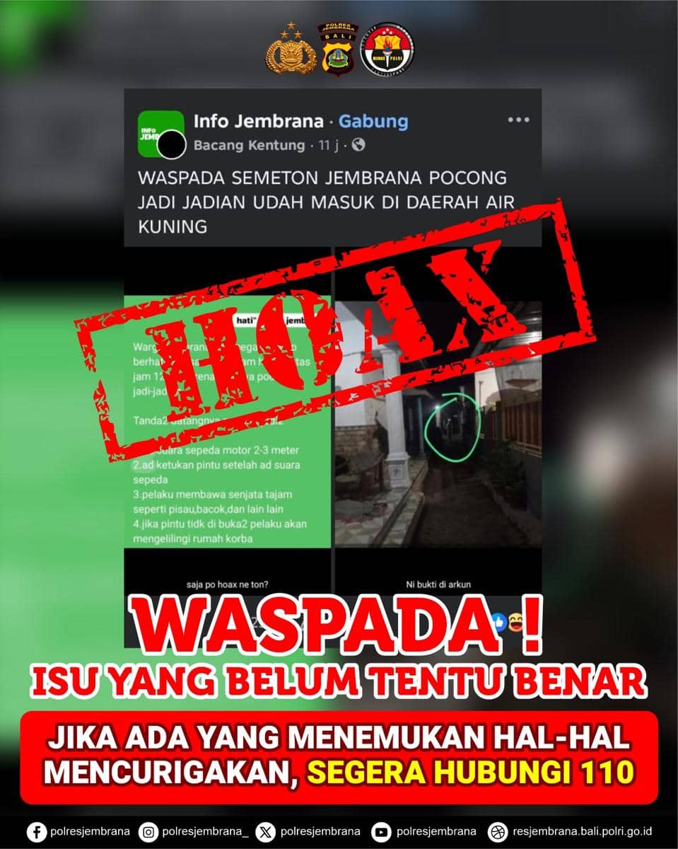Geger Isu Pocong di Jembrana Bali, Polisi Pastikan Cuma Hoaks