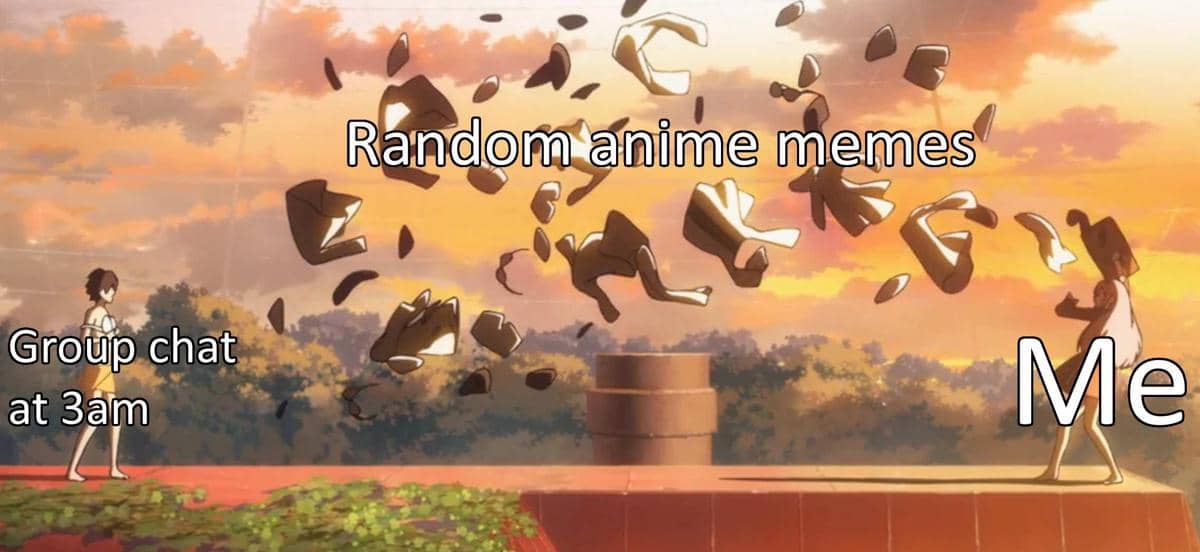 meme anime tentang grup chat
