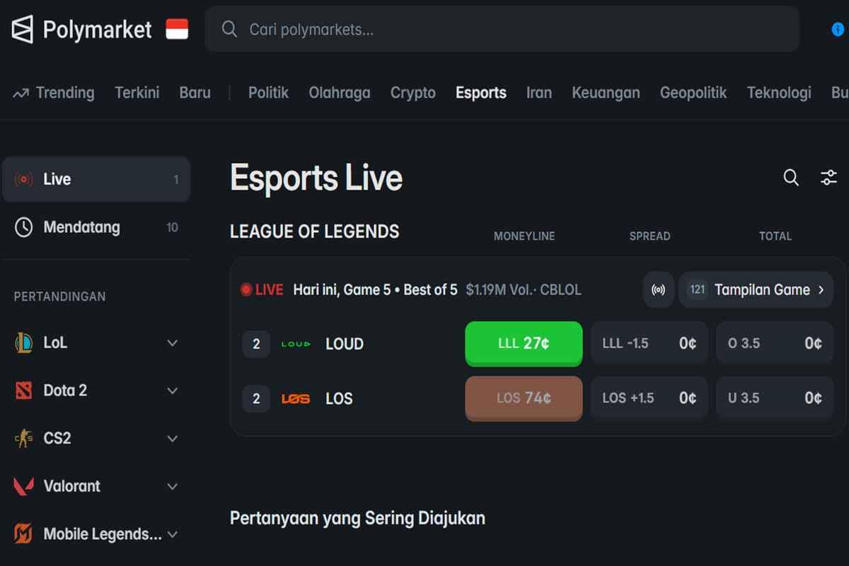 ilustrasi situs Polymarket