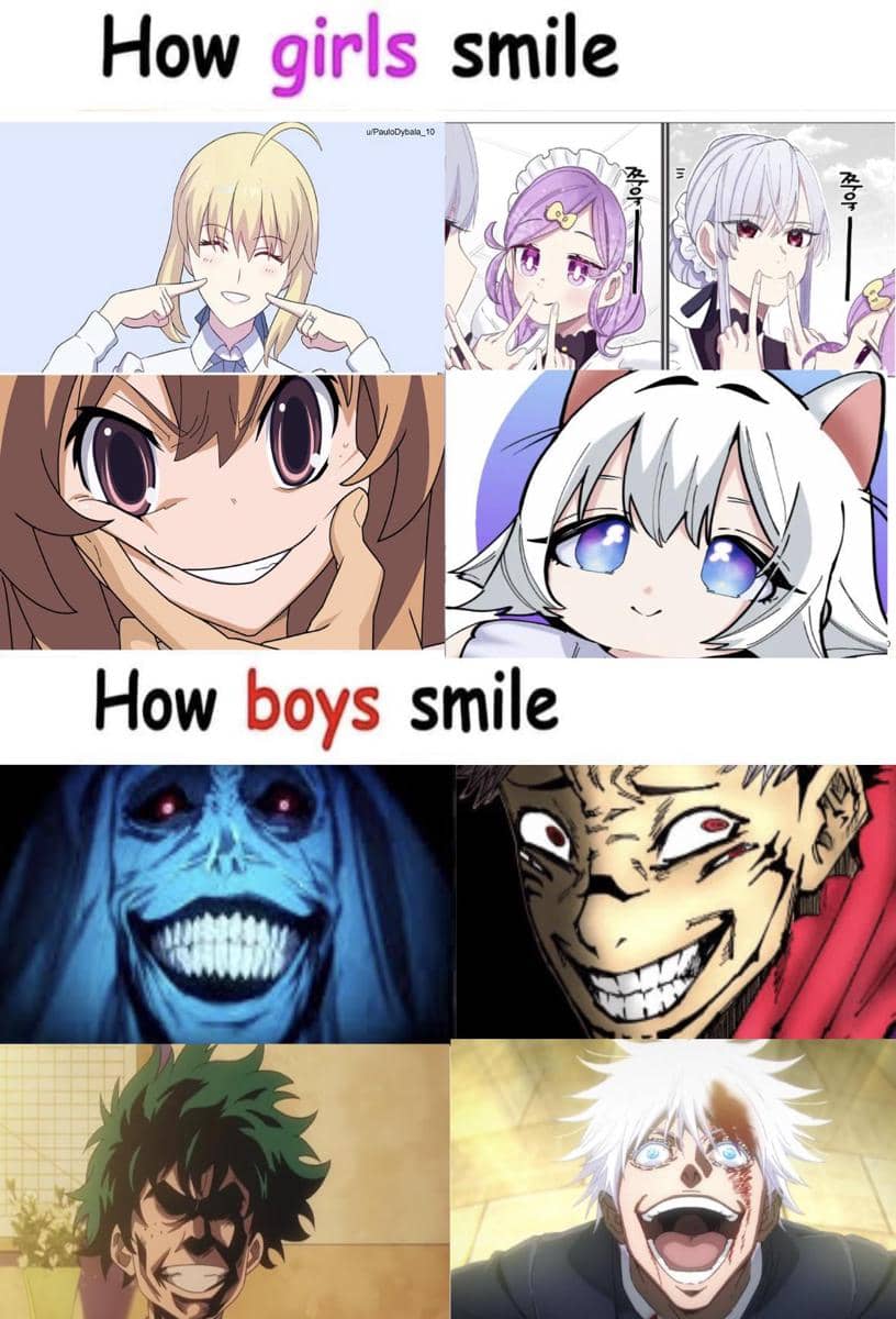 meme anime tentang senyum