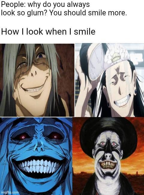 meme anime tentang senyum