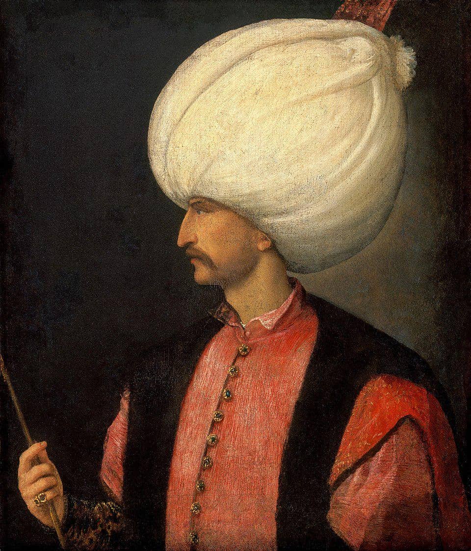 Potret Suleiman Agung, sultan kesepuluh dan yang memerintah paling lama di Kekaisaran Ottoman.