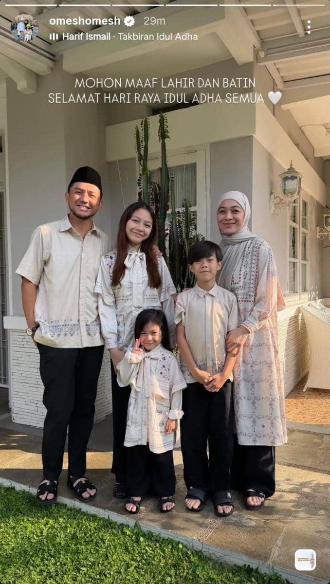Potret keluarga artis rayakan Idul Adha 2026 (instagram.com/omeshomesh)