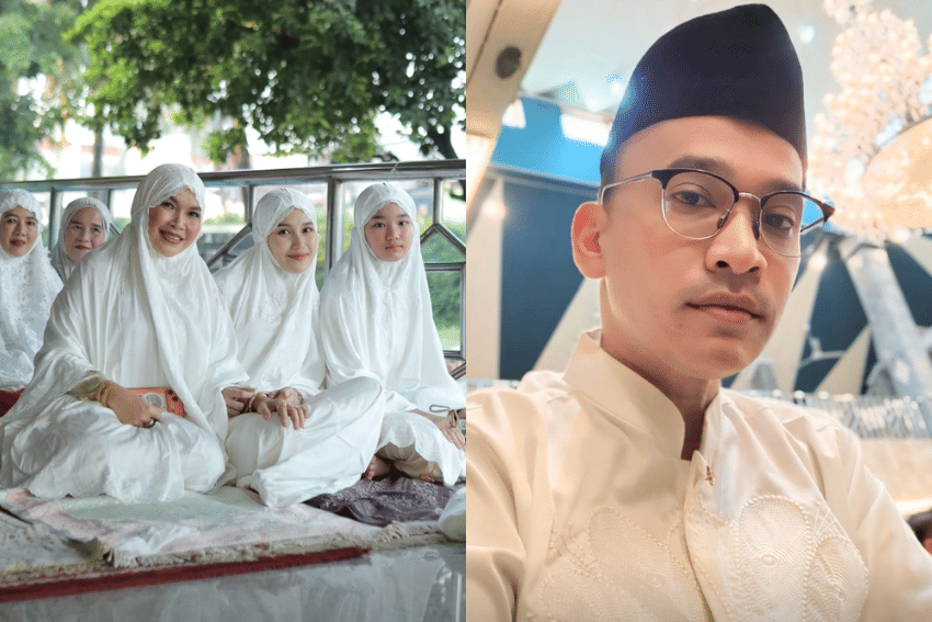 12 Potret Momen Artis Indonesia Salat Idul Adha 1147 H