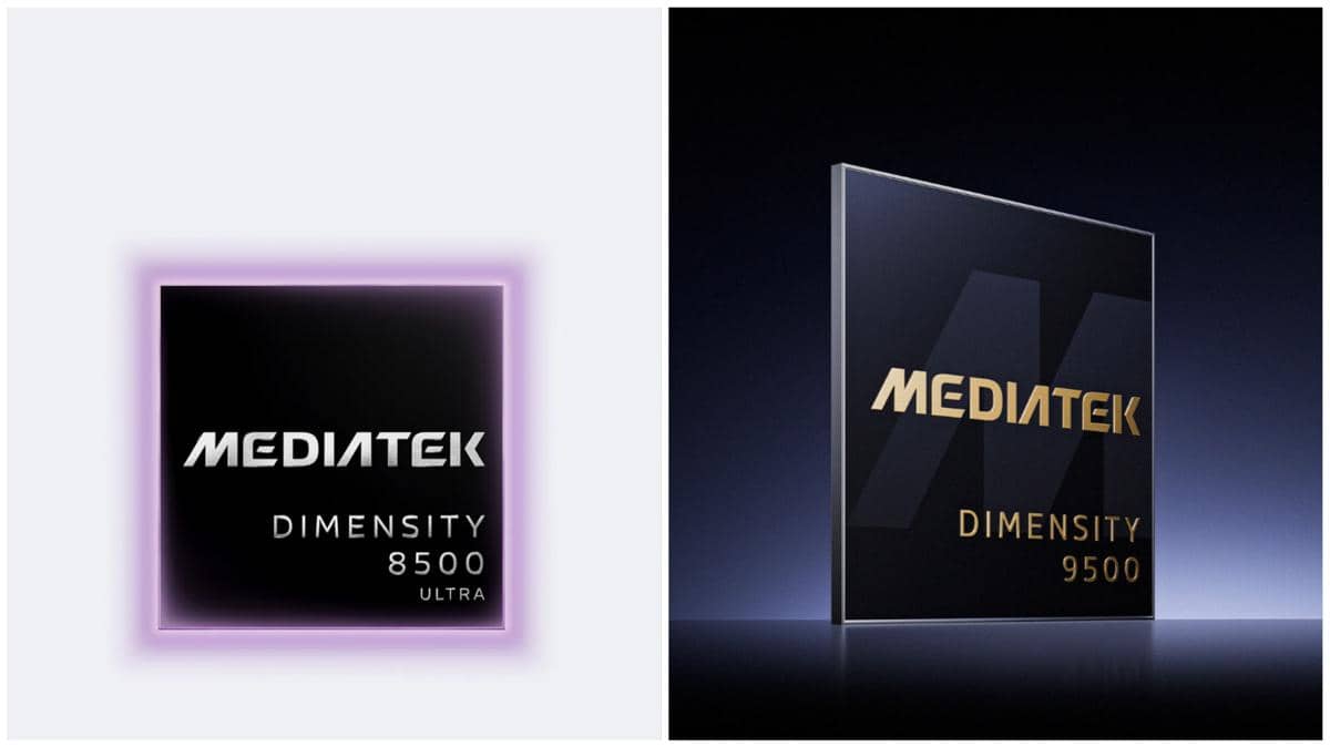 ilustrasi CPU MediaTek Dimensity 8500 Ultra (kiri) dan MediaTek Dimensity 9500 (kanan) 