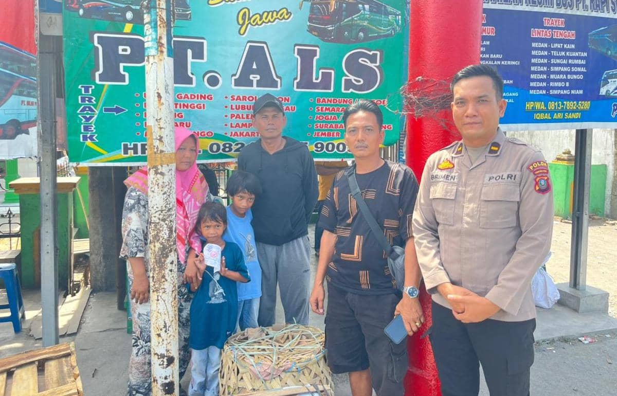 Polres Sergai Fasilitasi Pemulangan Pasutri dan Dua Anaknya ke Jakarta