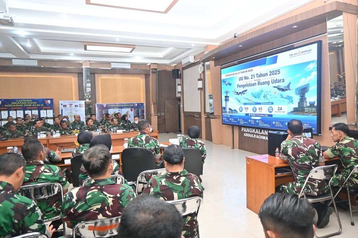 Personel Lanud Abdulrachman Saleh Ikuti Sosialisasi UU Ruang Udara