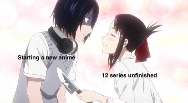 meme anime tentang hal yang belum selesai