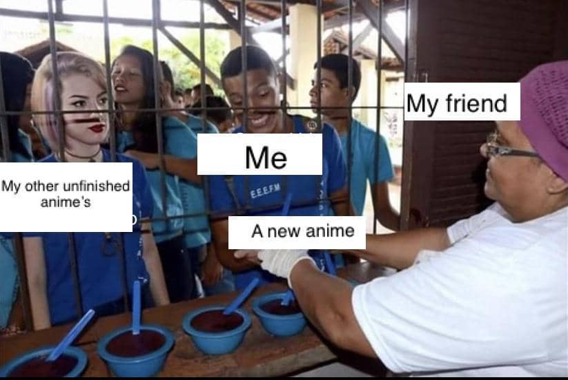 meme anime tentang hal yang belum selesai