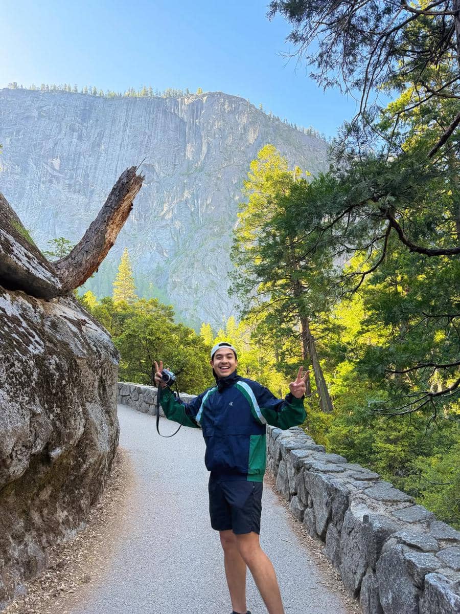 Jerome Polin liburan di Yosemite National Park, California