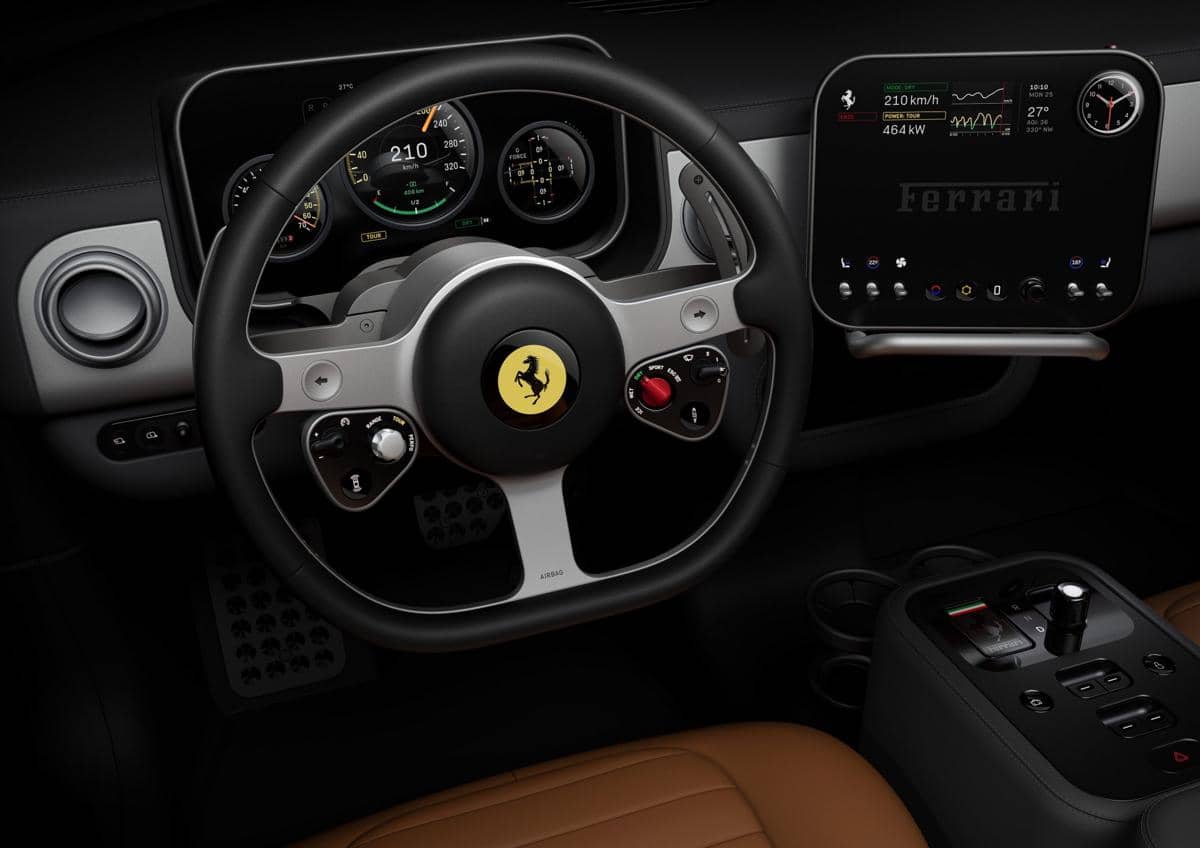 Badian setir mobil dan dashboard Ferrari Luce