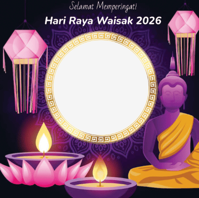 Contoh desain twibbon Waisak 2026 yang menarik
