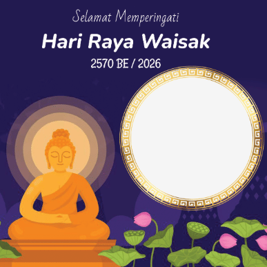 Contoh desain twibbon Waisak 2026 yang estetik