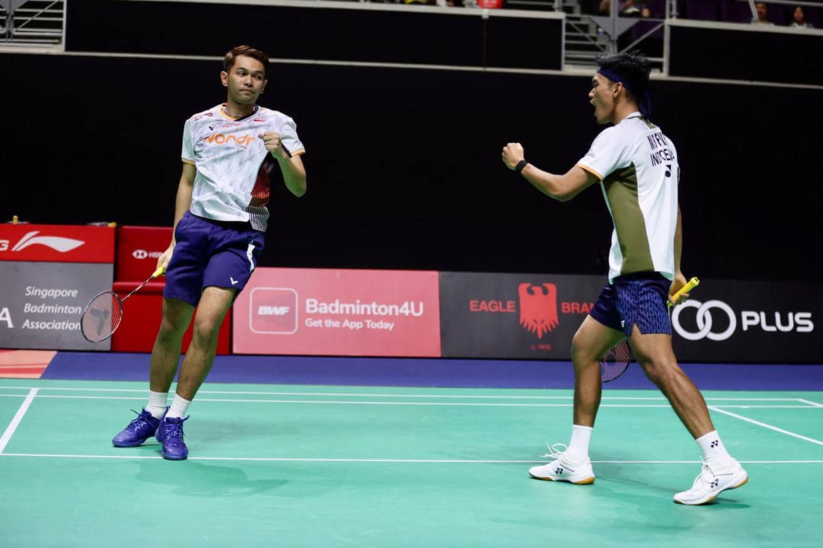Ganda putra Indonesia, Fajar Alfian/Muhammad Shohibul Fikri di 16 besar Singapore Open 2026 (dok.PP PBSI)