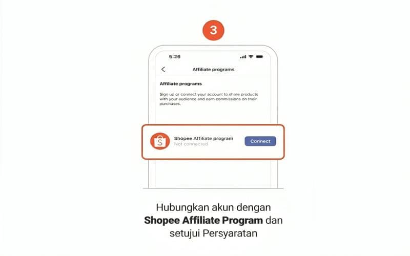 cara hubungkan akun Instagram ke Shopee Affiliate