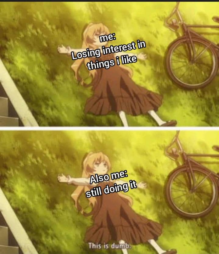 meme anime tentang rasa bosan