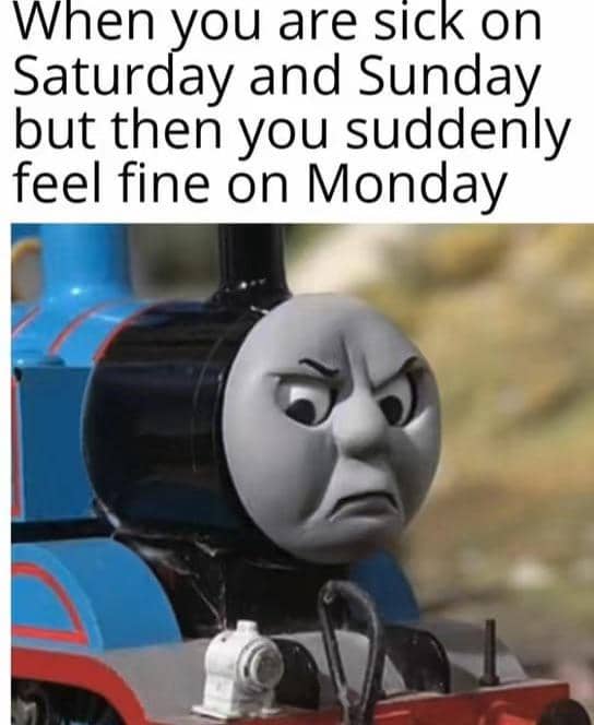 meme Thomas kereta biru