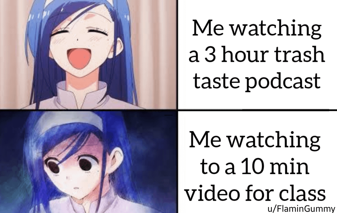meme anime tentang rasa bosan