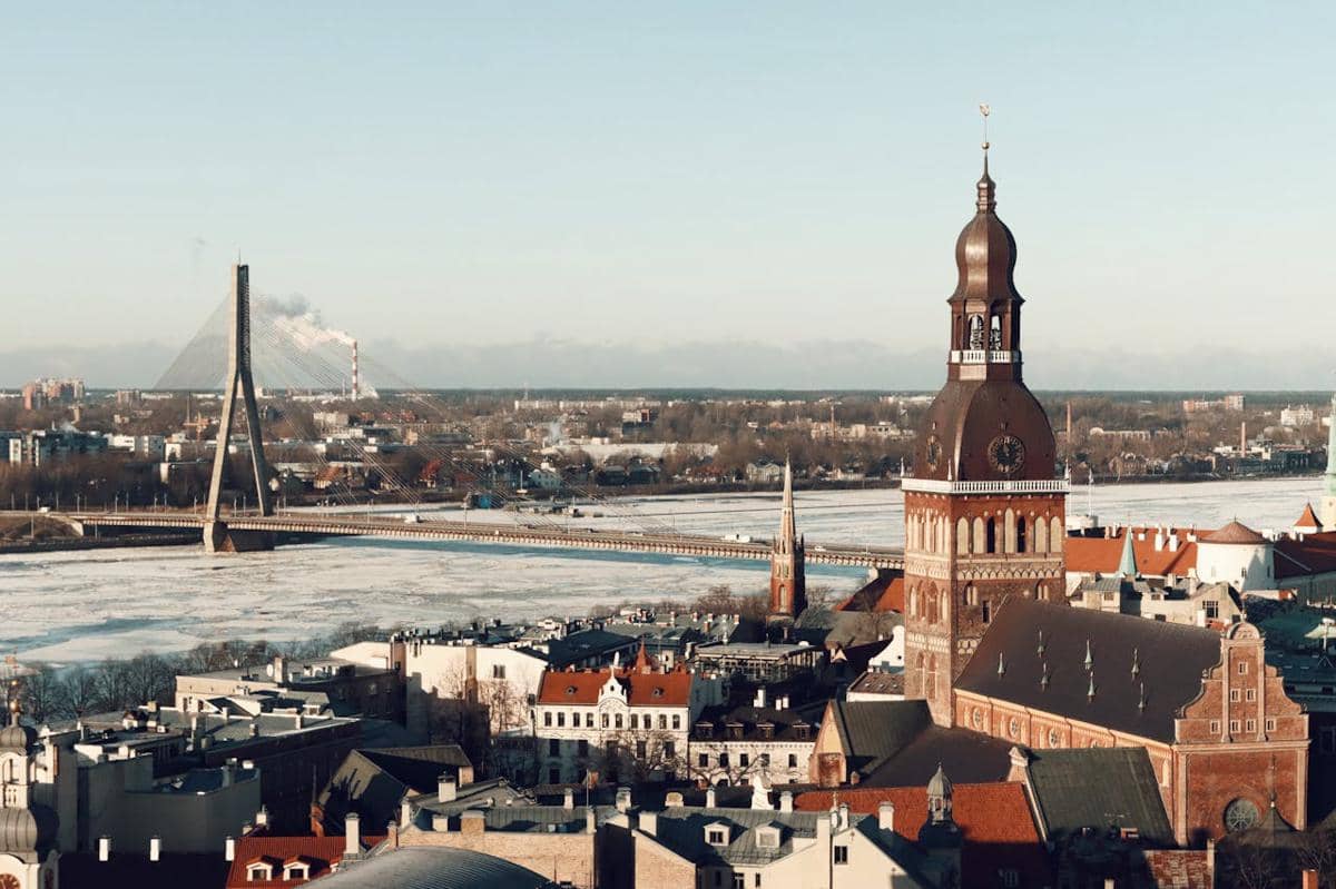 ilustrasi Riga, Latvia, Eropa