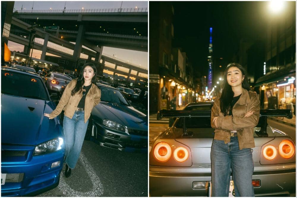 10 Potret Febby Rastanty saat di Area Parkir Daikoku Yokohama